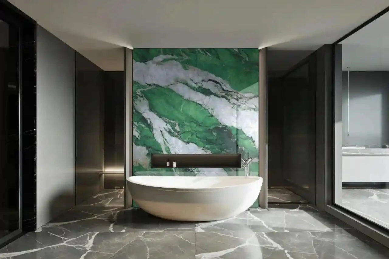Patagonia Green Slab with Striking Crystal Patterns