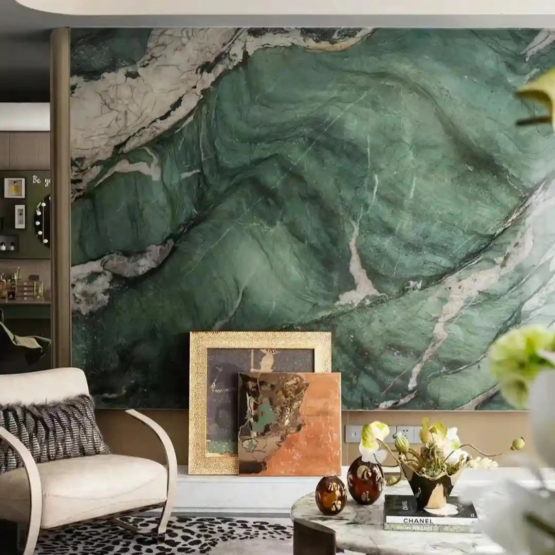 Patagonia Green Slab with Striking Crystal Patterns