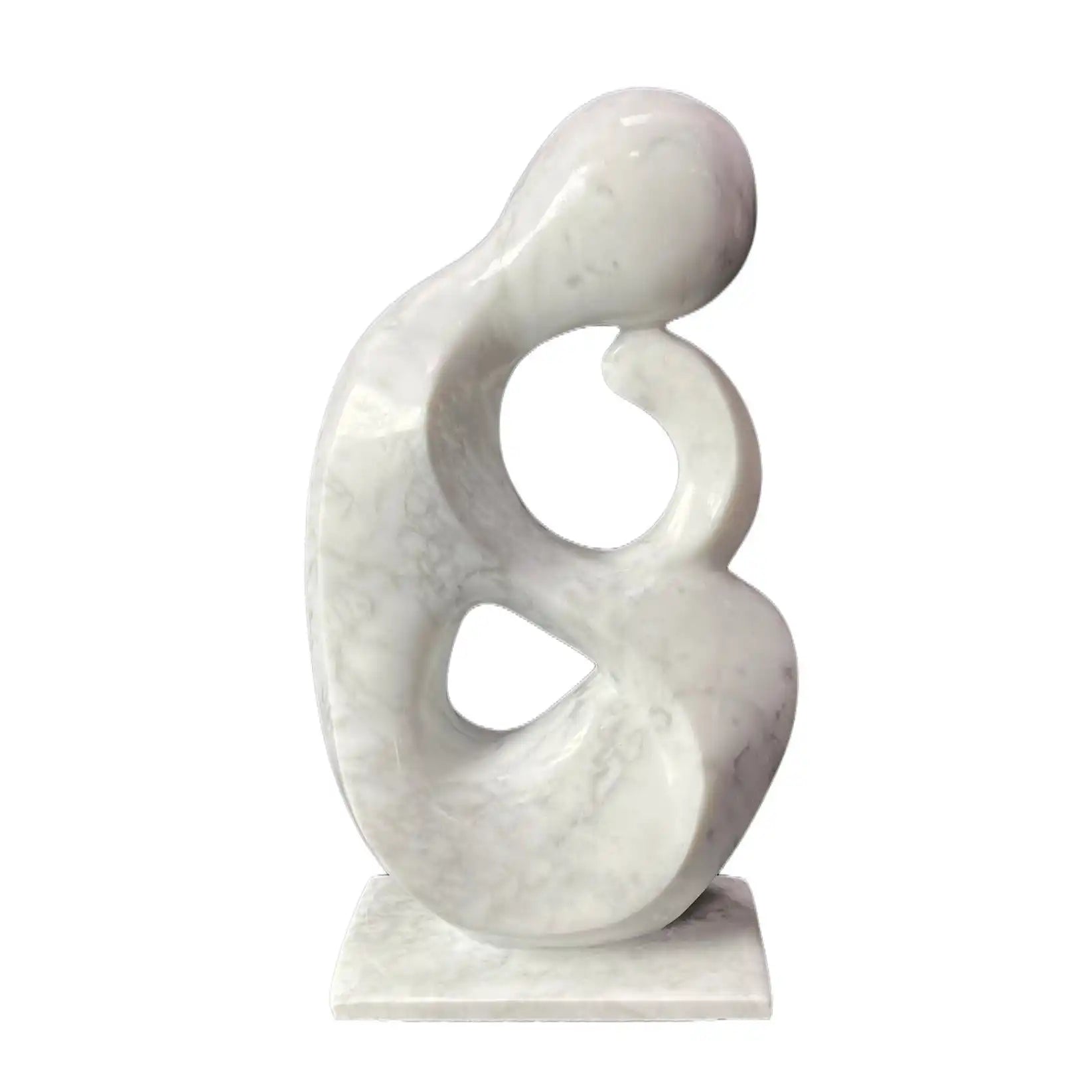 Abstract marble sculpture with smooth, flowing design