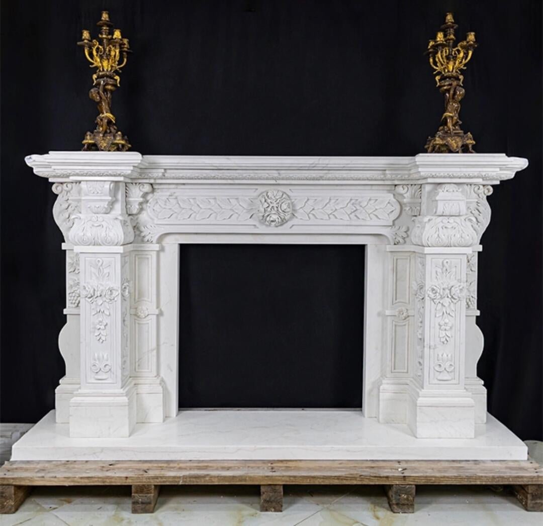 [Custom] Marble Fireplace - Bespoke Design - Luxury Home Decor