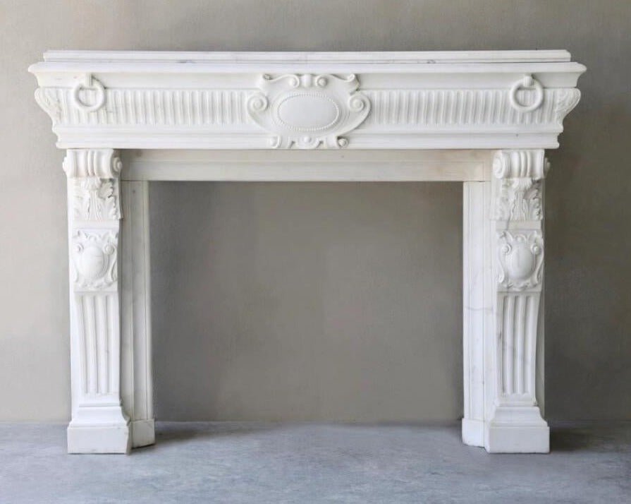 [Custom] Marble Fireplace - Bespoke Design - Luxury Home Decor