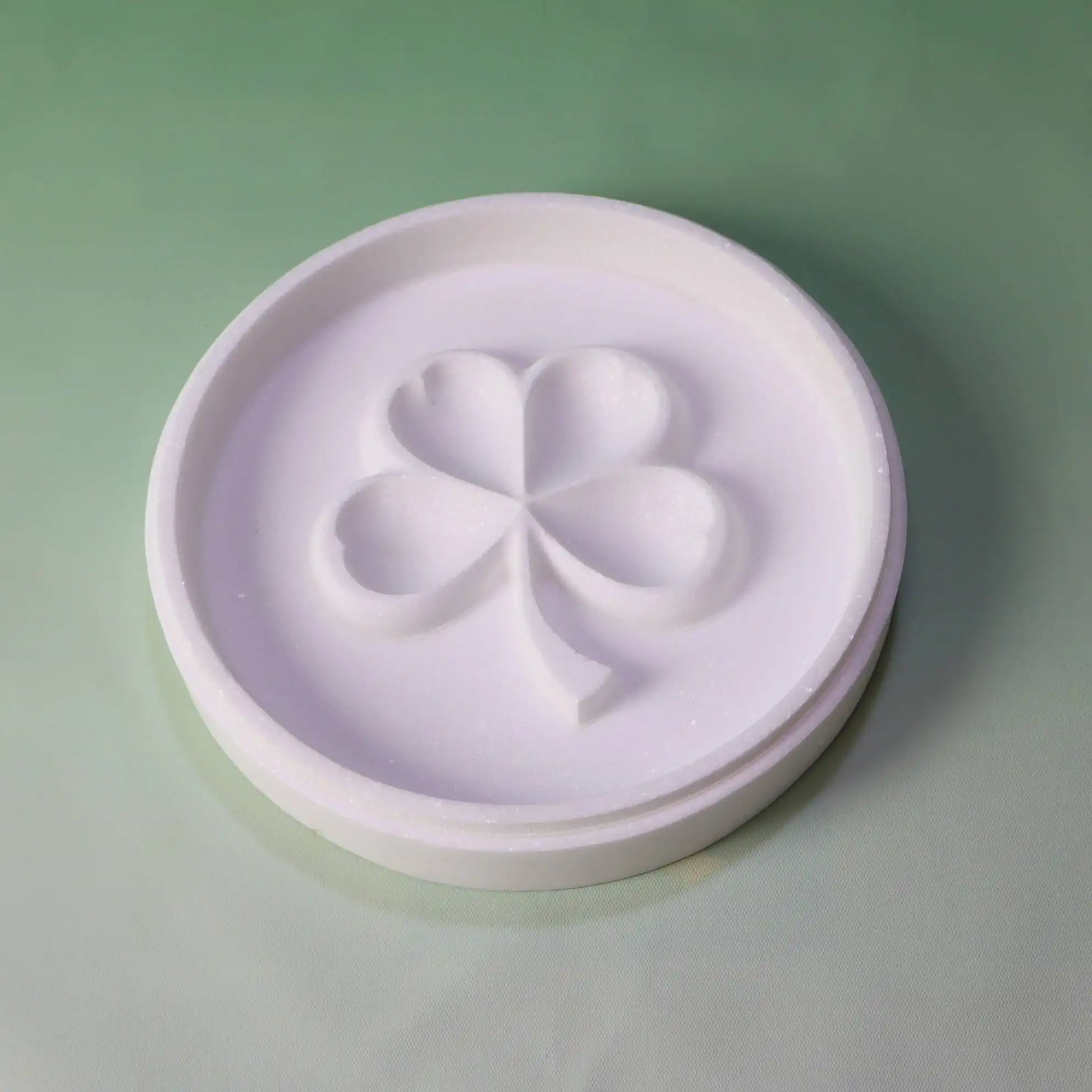 Lucky clover marble tray with intricate four-leaf clover design