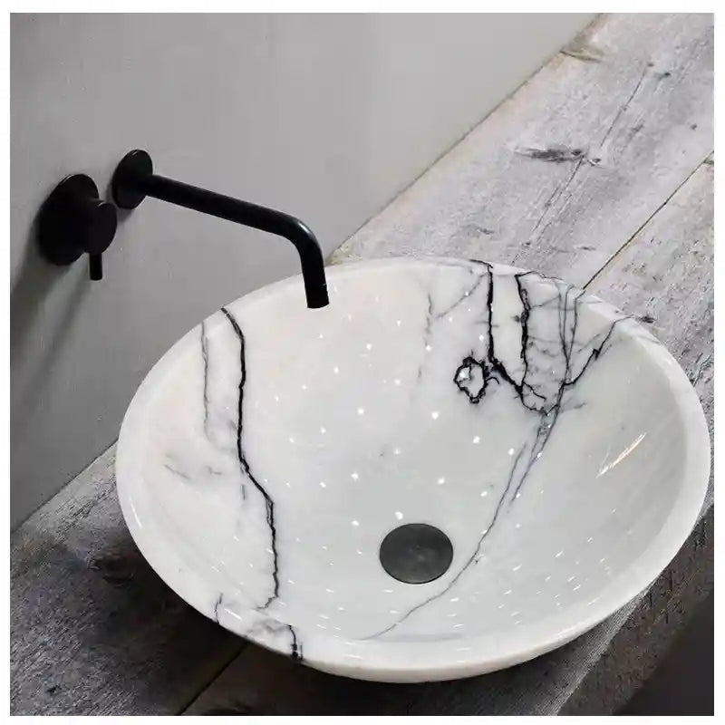 Round Marble Sink with custom options available.