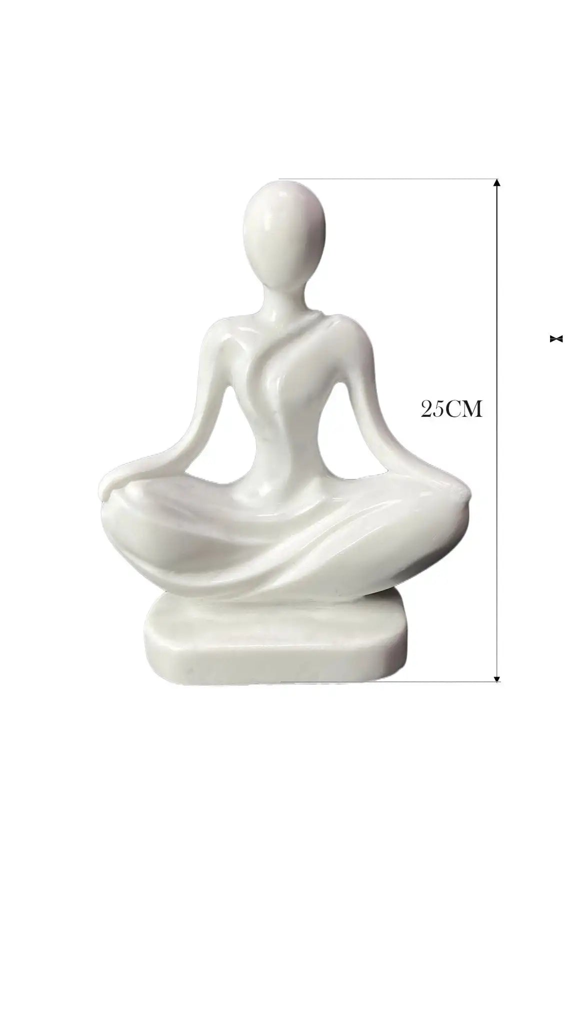 Elegant marble yoga pose sculpture in white marble