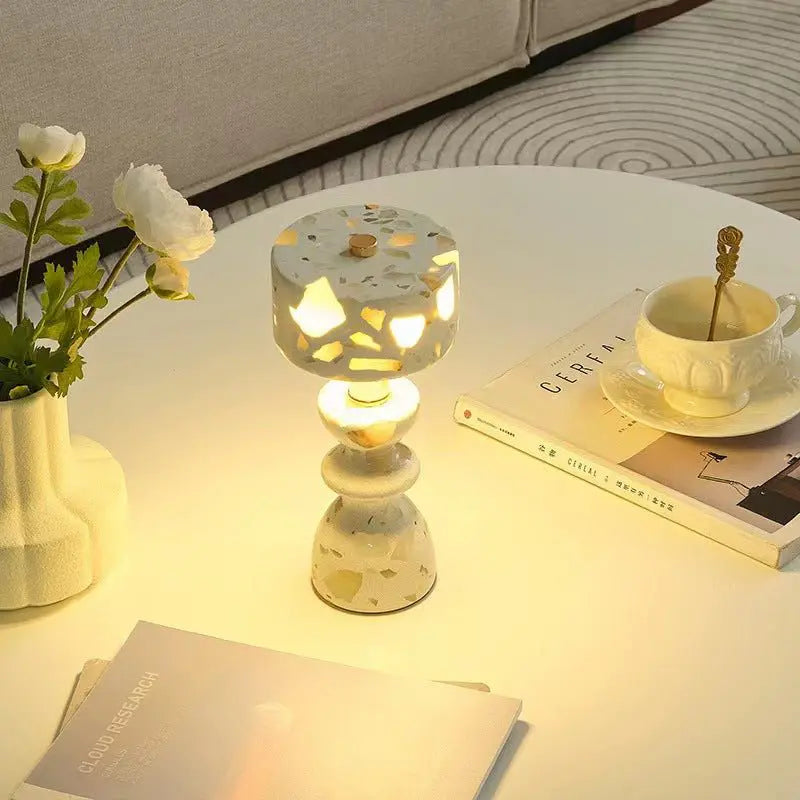 Elegant Marble Table Lamp - Modern Home Decor USB-C Charging