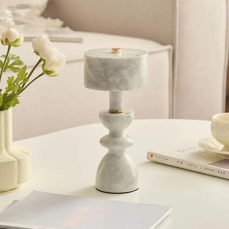 Elegant Marble Table Lamp - Modern Home Decor USB-C Charging