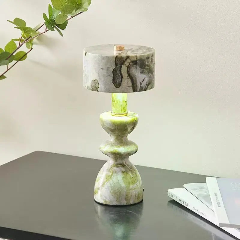 Elegant Marble Table Lamp - Modern Home Decor USB-C Charging